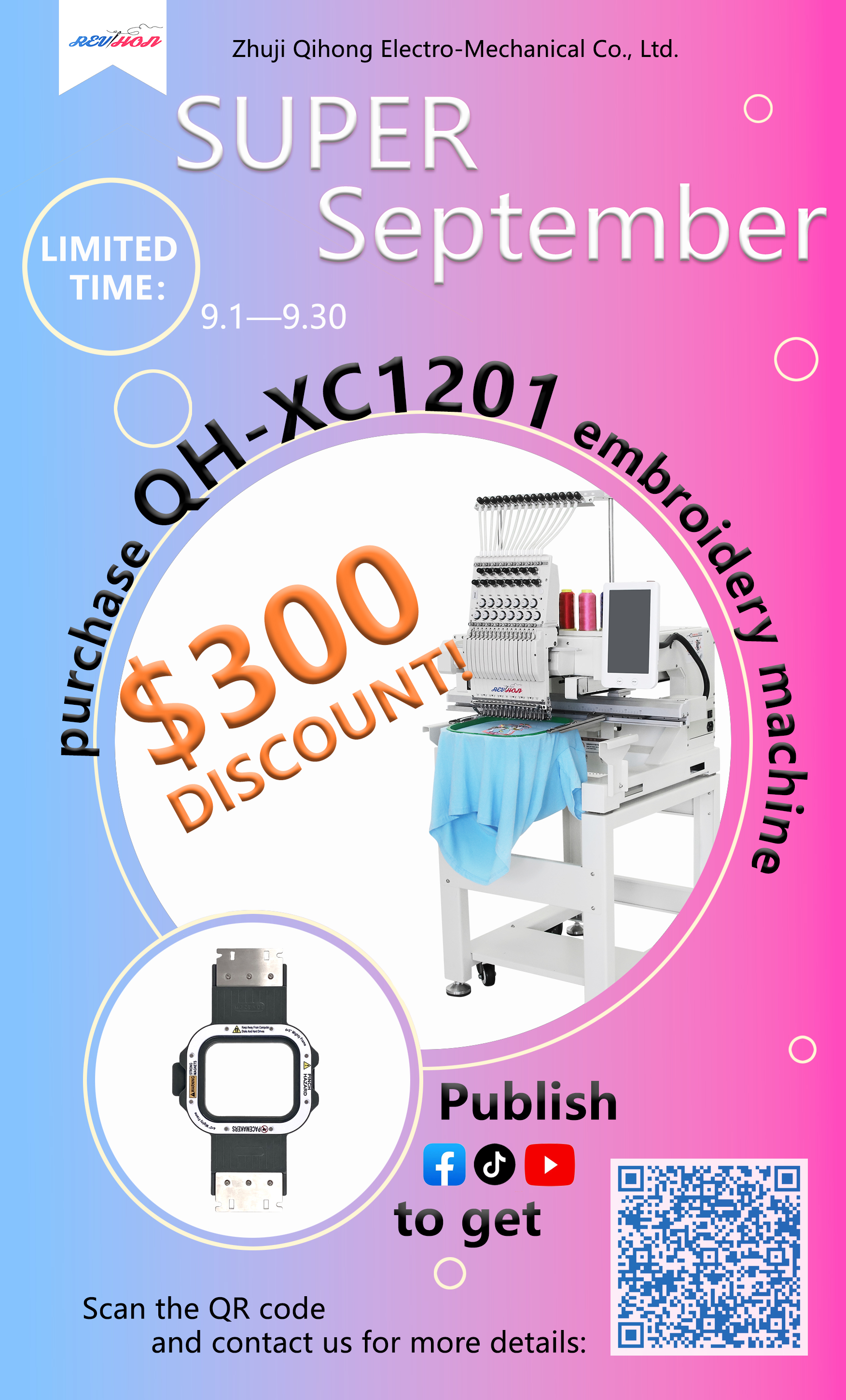 "Super Value Promotion of Computer Embroidery Machines From US Overseas Warehouses!